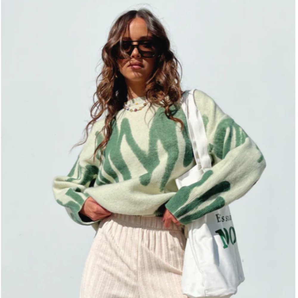 Princess Polly Katie Oversized Sweater Green